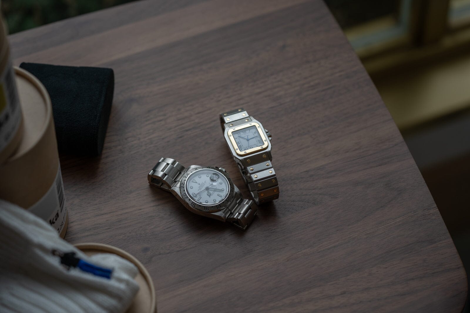 新入荷 ROLEX Explorer II and Cartier Santos Galbee - Arbitro