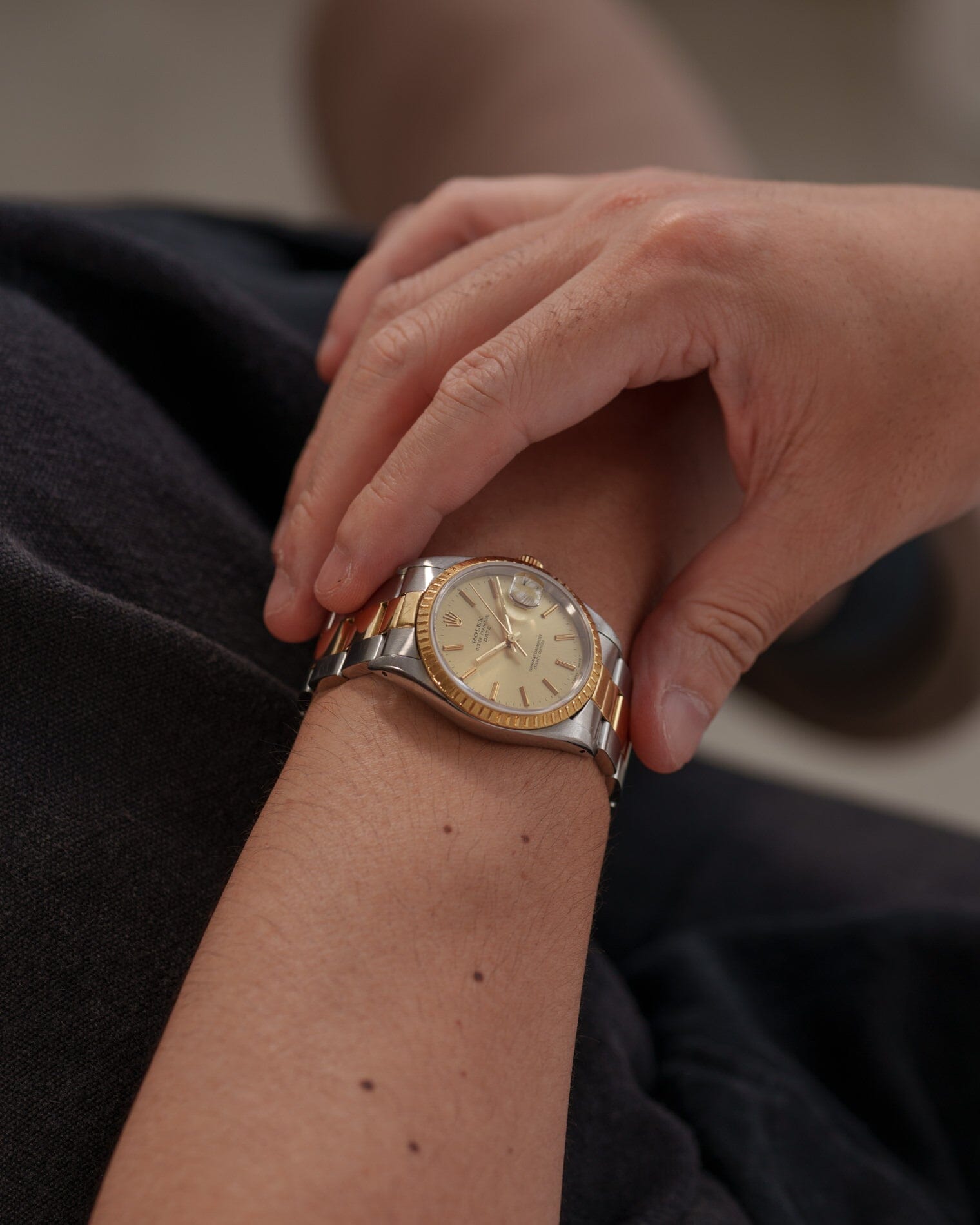 ロレックス オイスターパーペチュアルデイト 15203 SSxYG 箱保証書付き Watch ROLEX