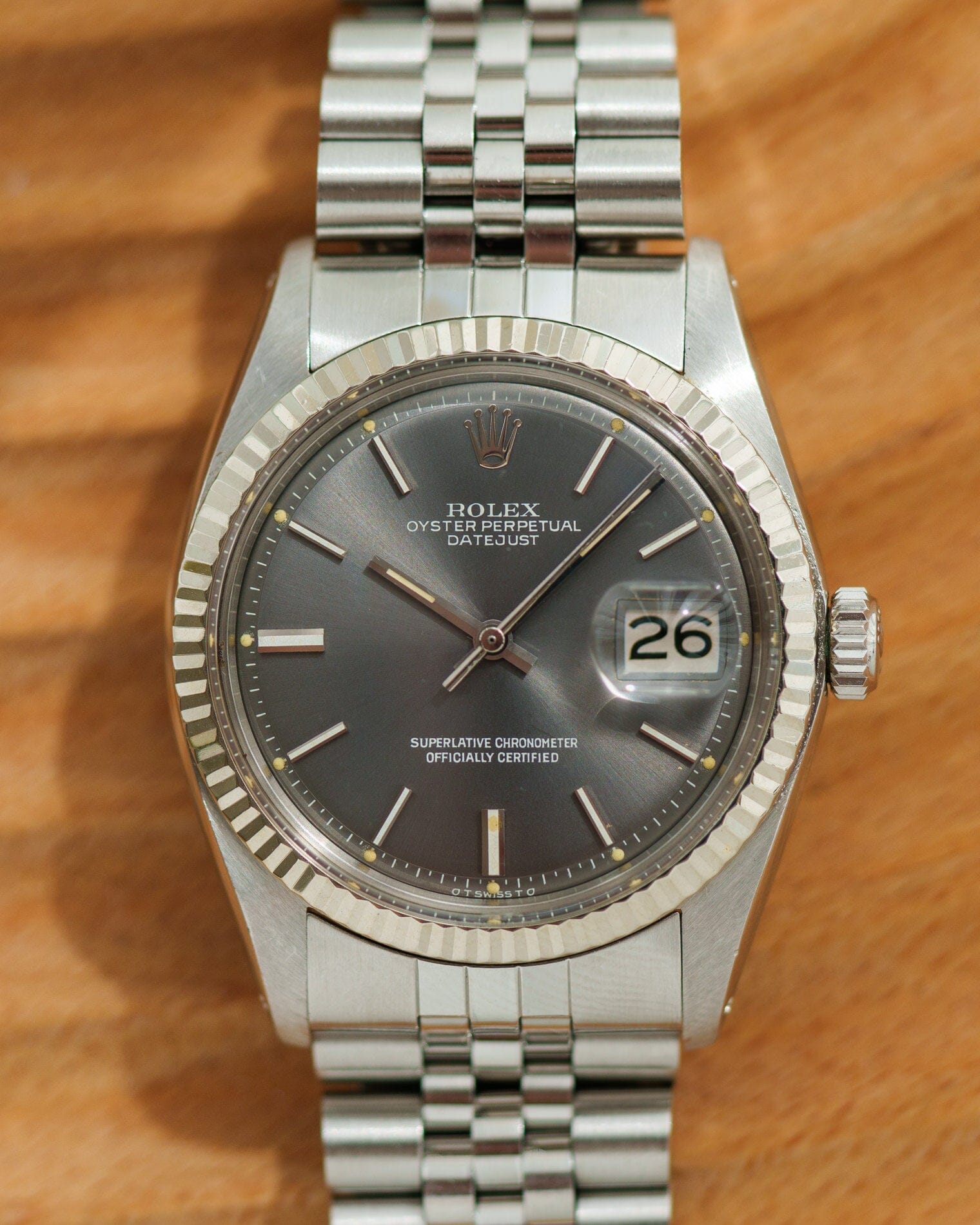 ロレックス デイトジャスト 1601 グレー 保証書 修理保証書付き Watch ROLEX