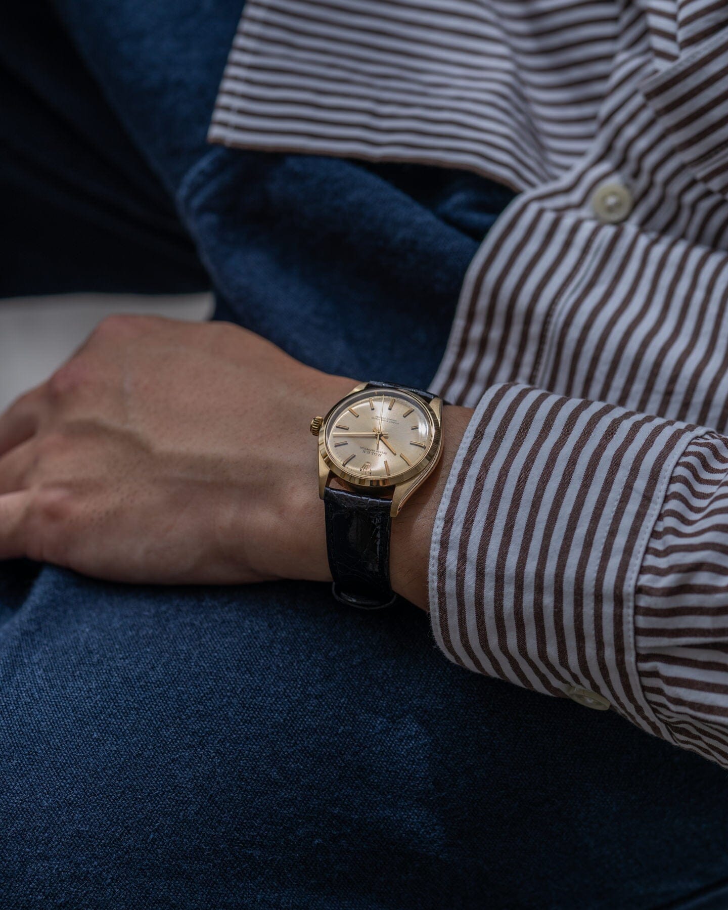 Rolex オイスターパーペチュアル 1002 YG シャンパンダイアル Watch ROLEX