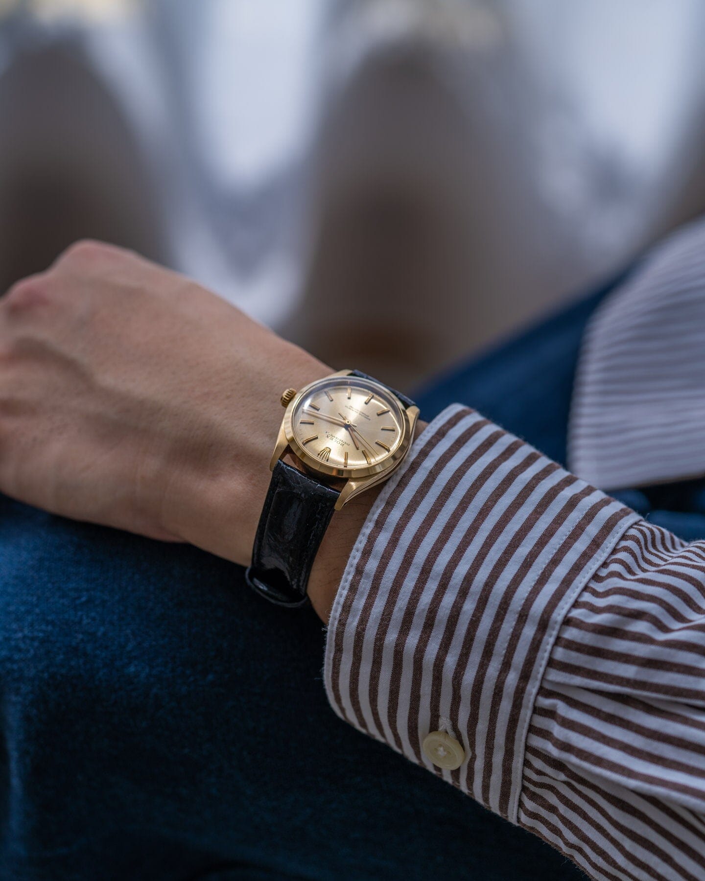 Rolex オイスターパーペチュアル 1002 YG シャンパンダイアル Watch ROLEX