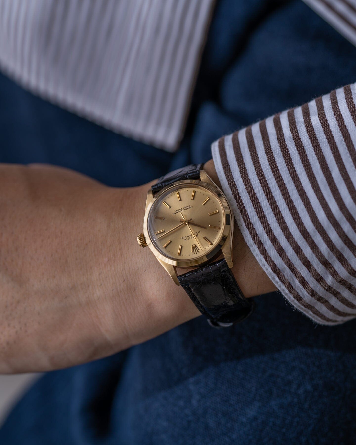 Rolex オイスターパーペチュアル 1002 YG シャンパンダイアル Watch ROLEX