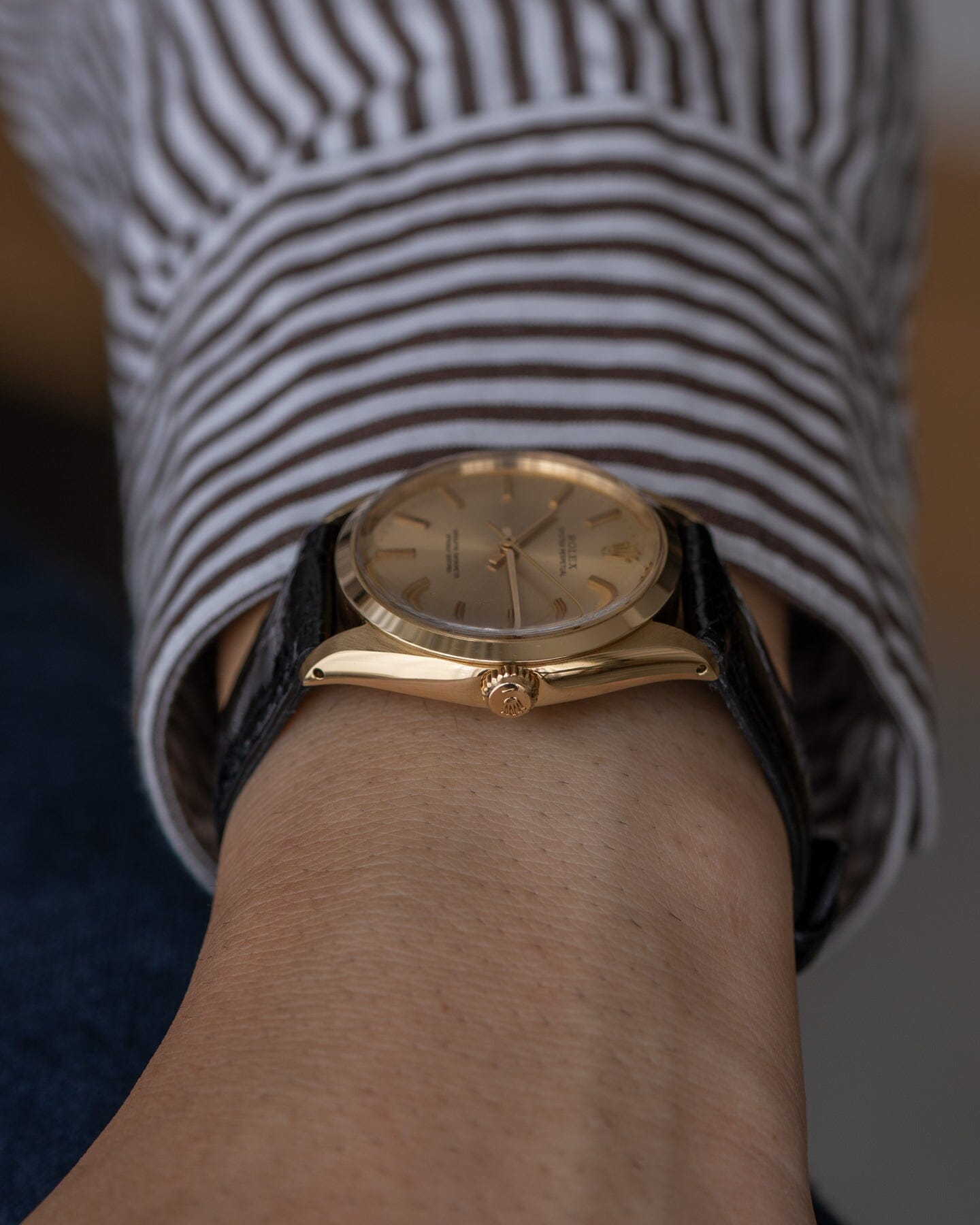 Rolex オイスターパーペチュアル 1002 YG シャンパンダイアル Watch ROLEX