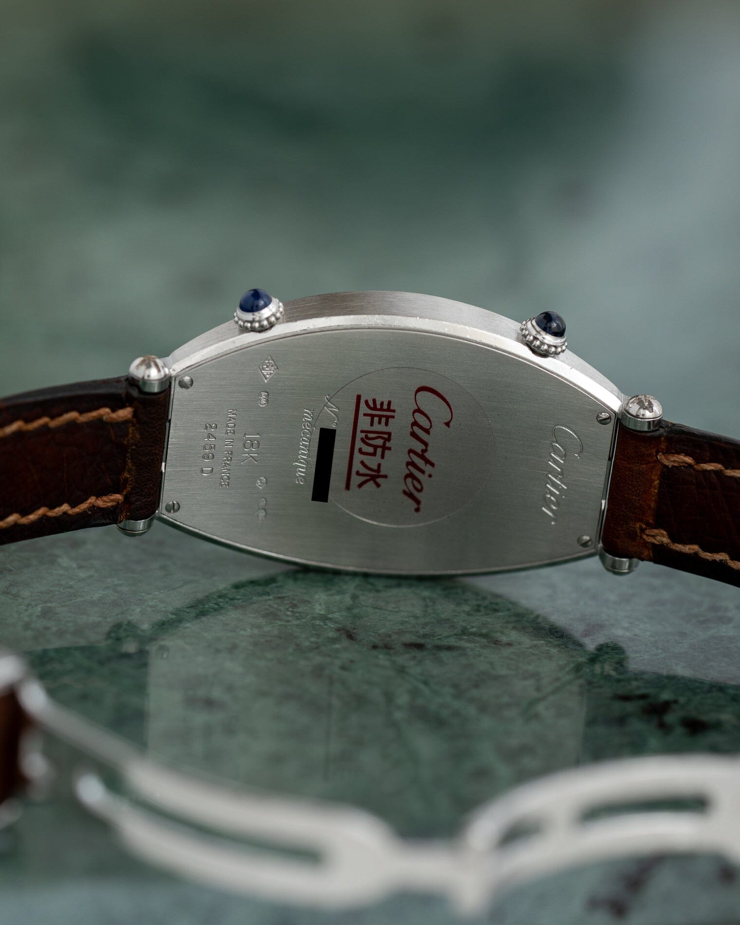 Cartier Tonneau 2459D Dual Time WG CPCP Watch CARTIER