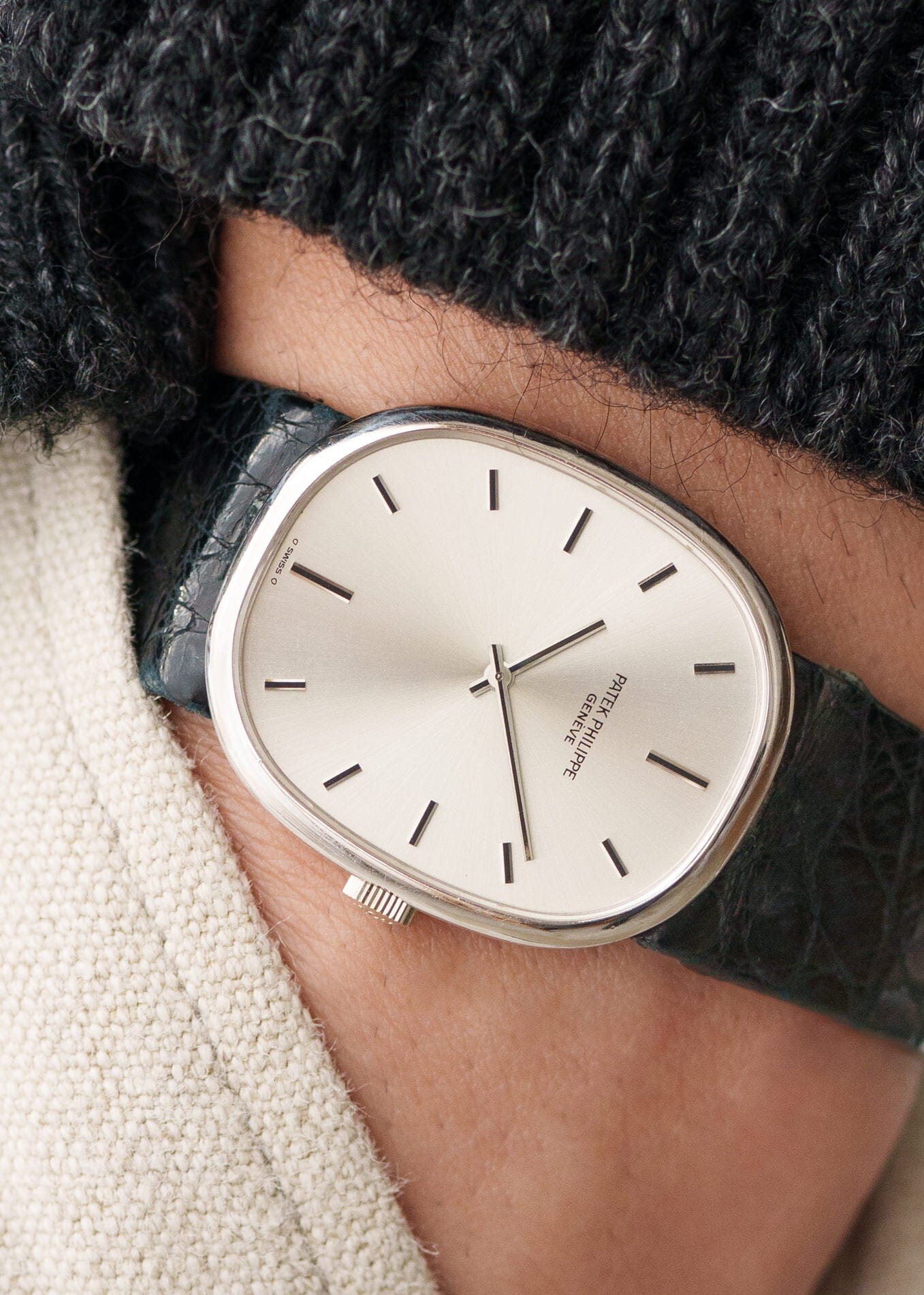 Patek Philippe ゴールデンエリプス 3848 WG シルバーシグマダイアル Watch PATEK PHILIPPE