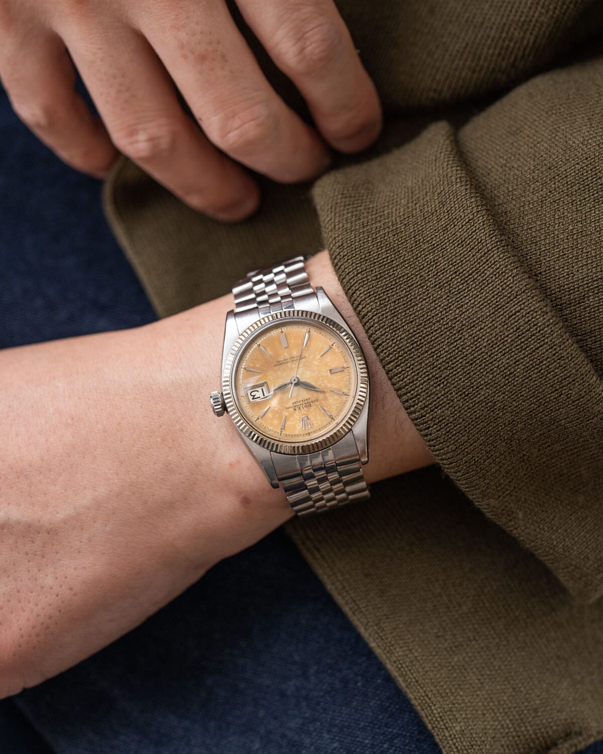 Rolex Datejust 6605 Silver Patina Dial Watch ROLEX