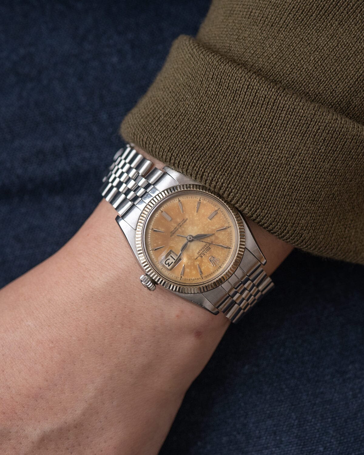 Rolex Datejust 6605 Silver Patina Dial Watch ROLEX