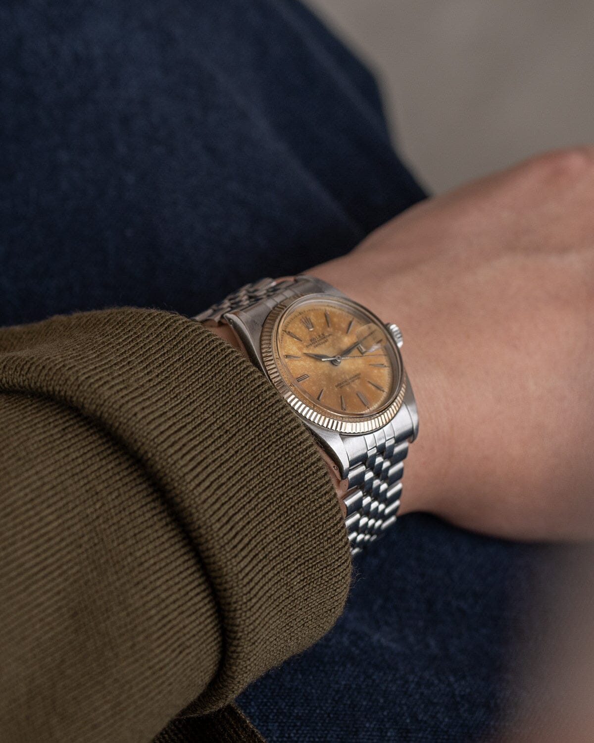 Rolex Datejust 6605 Silver Patina Dial Watch ROLEX