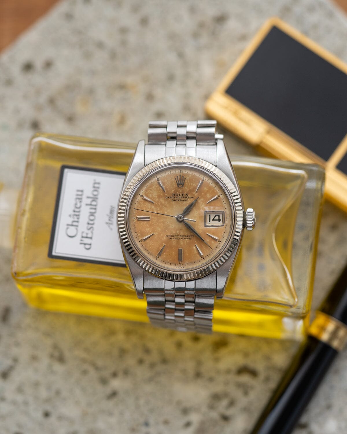 Rolex Datejust 6605 Silver Patina Dial Watch ROLEX