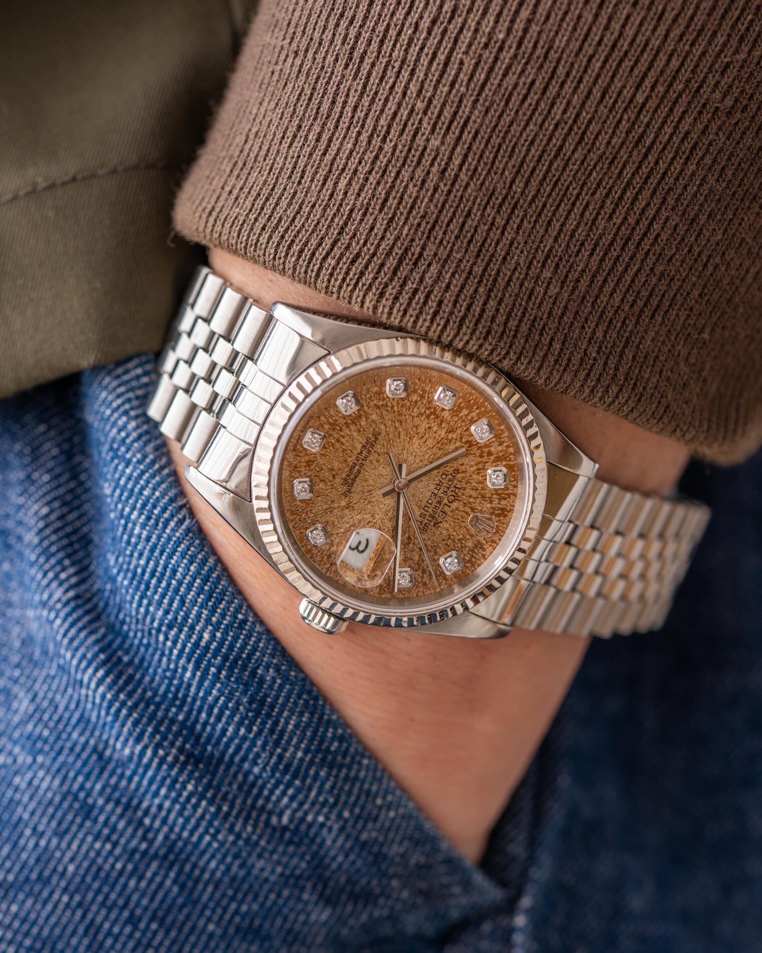 Rolex デイトジャスト 16234G パティナ ダイヤモンドダイアル 箱保証書付 Watch ROLEX