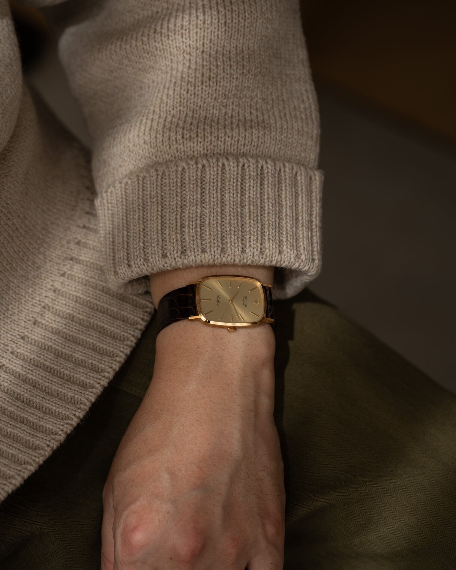 Rolex チェリーニ 4113 YG シャンパンダイアル フルセット Watch ROLEX