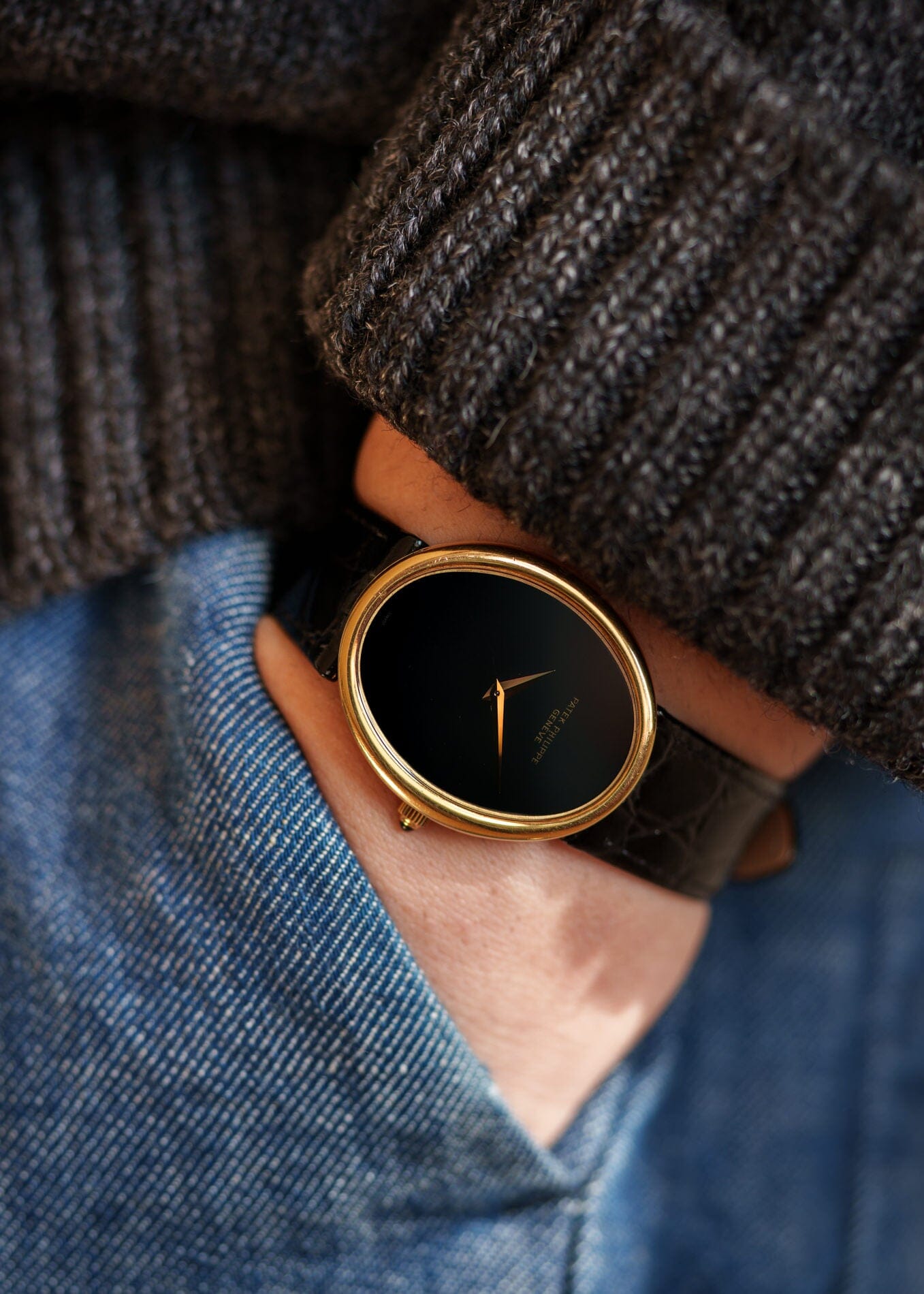 Patek Philippe ゴールデンエリプス 3598 YG オニキス アーカイブ付き Watch PATEK PHILIPPE