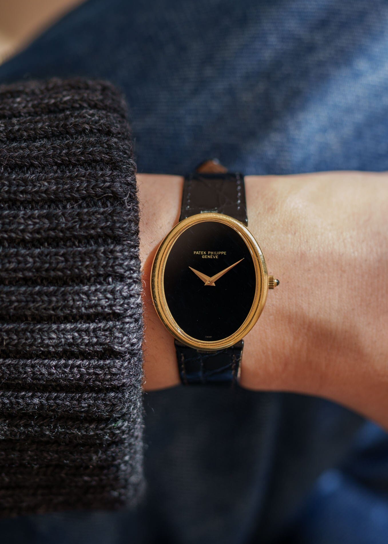 Patek Philippe ゴールデンエリプス 3598 YG オニキス アーカイブ付き Watch PATEK PHILIPPE