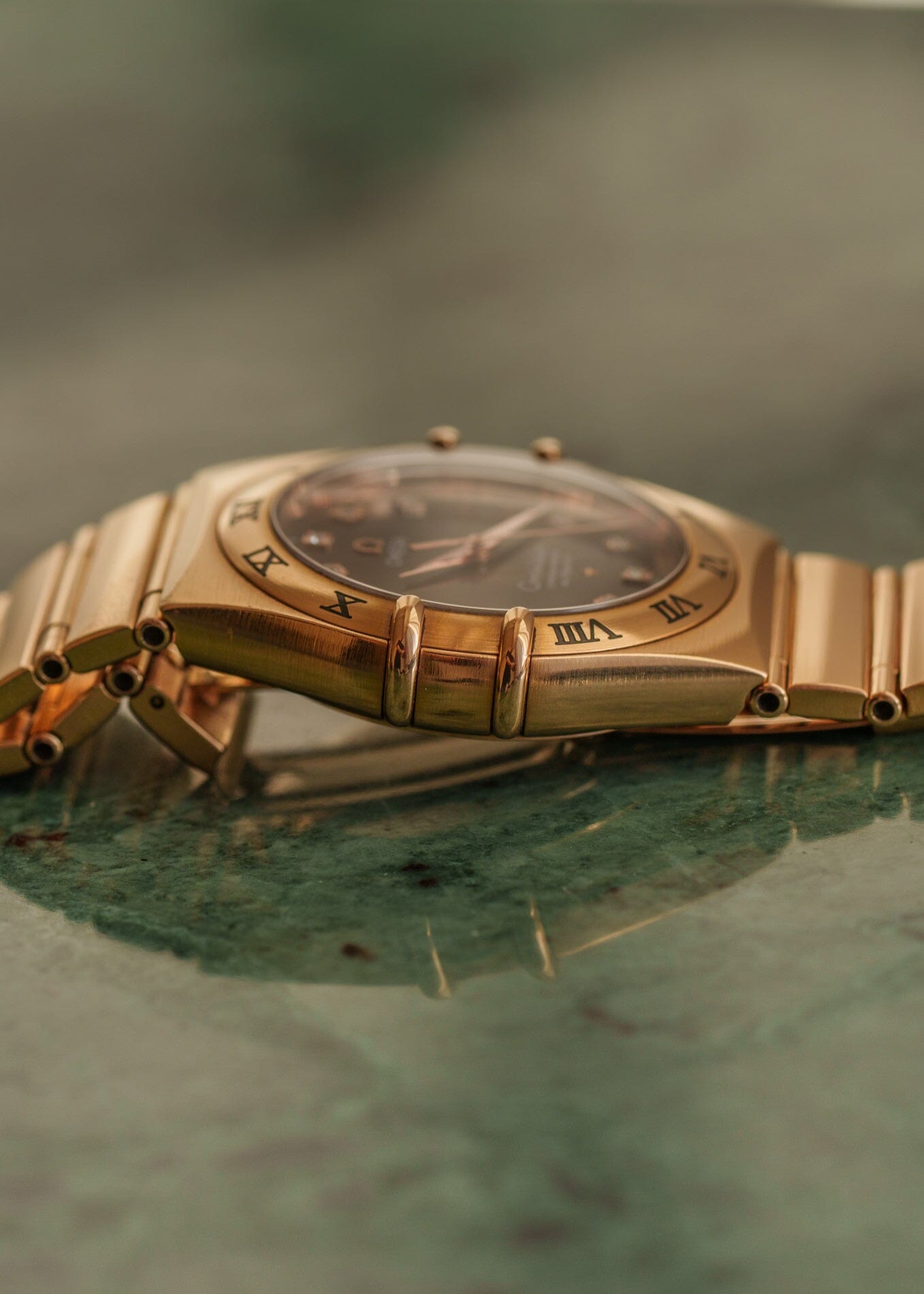 Omega Constellation 1103.60.00 RG Brown Diamond Dial with Box and Paper Watch OMEGA