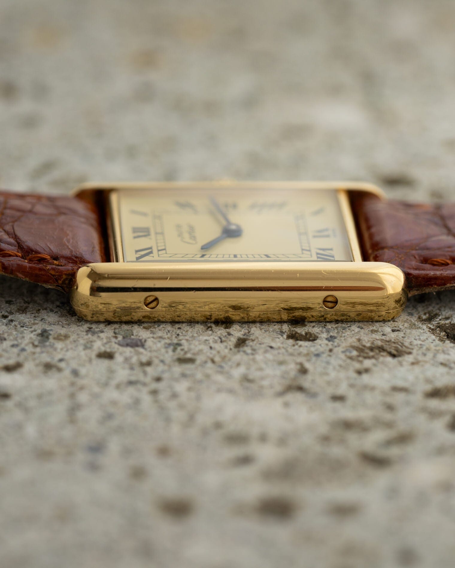 カルティエ マストタンク LM アイボリーローマン QZ Watch CARTIER