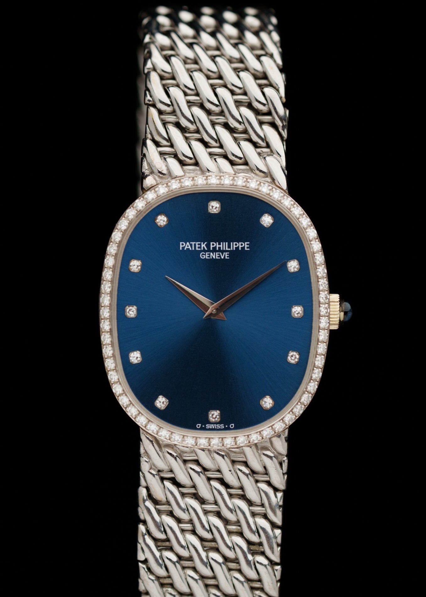 Patek Philippe ゴールデンエリプス 3849 WG ベゼルダイヤ ブルーダイアル 保証書付き Watch PATEK PHILIPPE