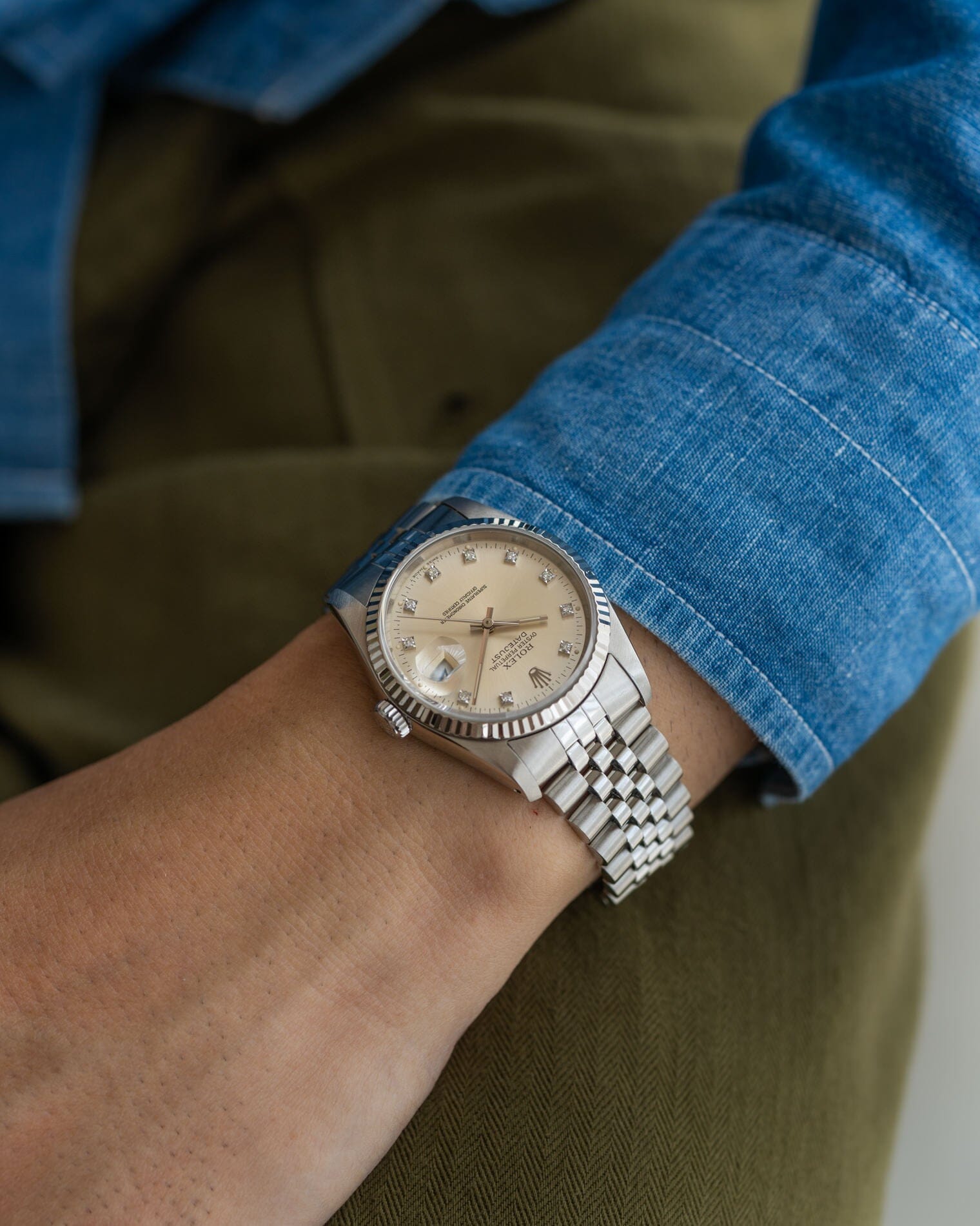 Rolex デイトジャスト 16234 アイボリー ダイヤモンドダイアル Watch ROLEX