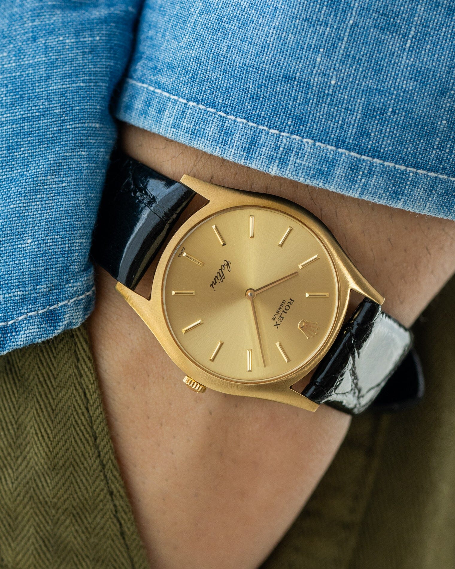 Rolex チェリーニ 3804 YG シャンパンダイアル Watch ROLEX
