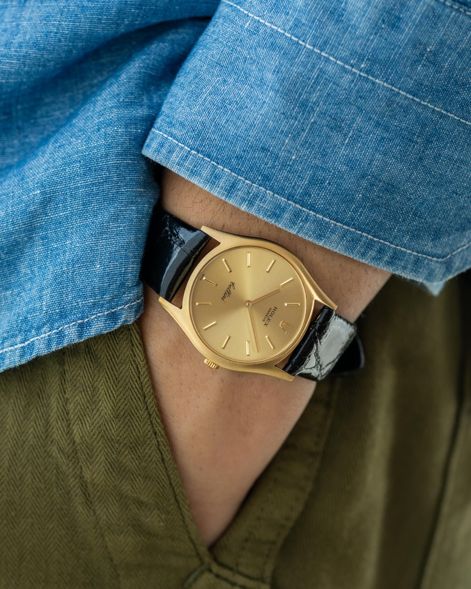 Rolex チェリーニ 3804 YG シャンパンダイアル Watch ROLEX