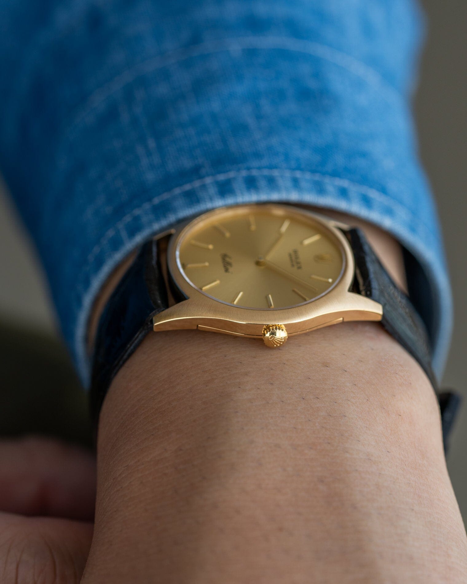 Rolex チェリーニ 3804 YG シャンパンダイアル Watch ROLEX