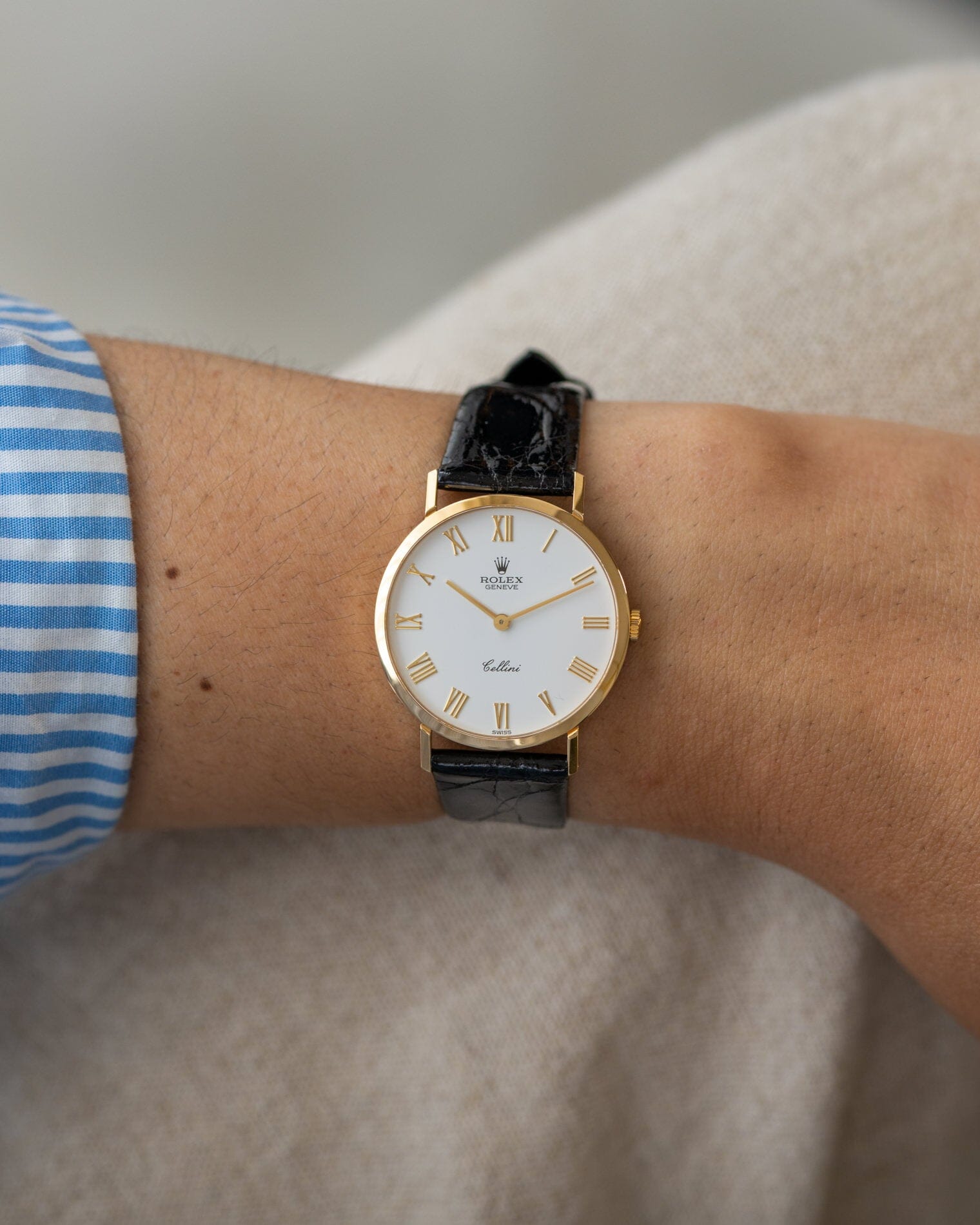 Rolex チェリーニ 4112 YG ホワイトローマン Watch ROLEX