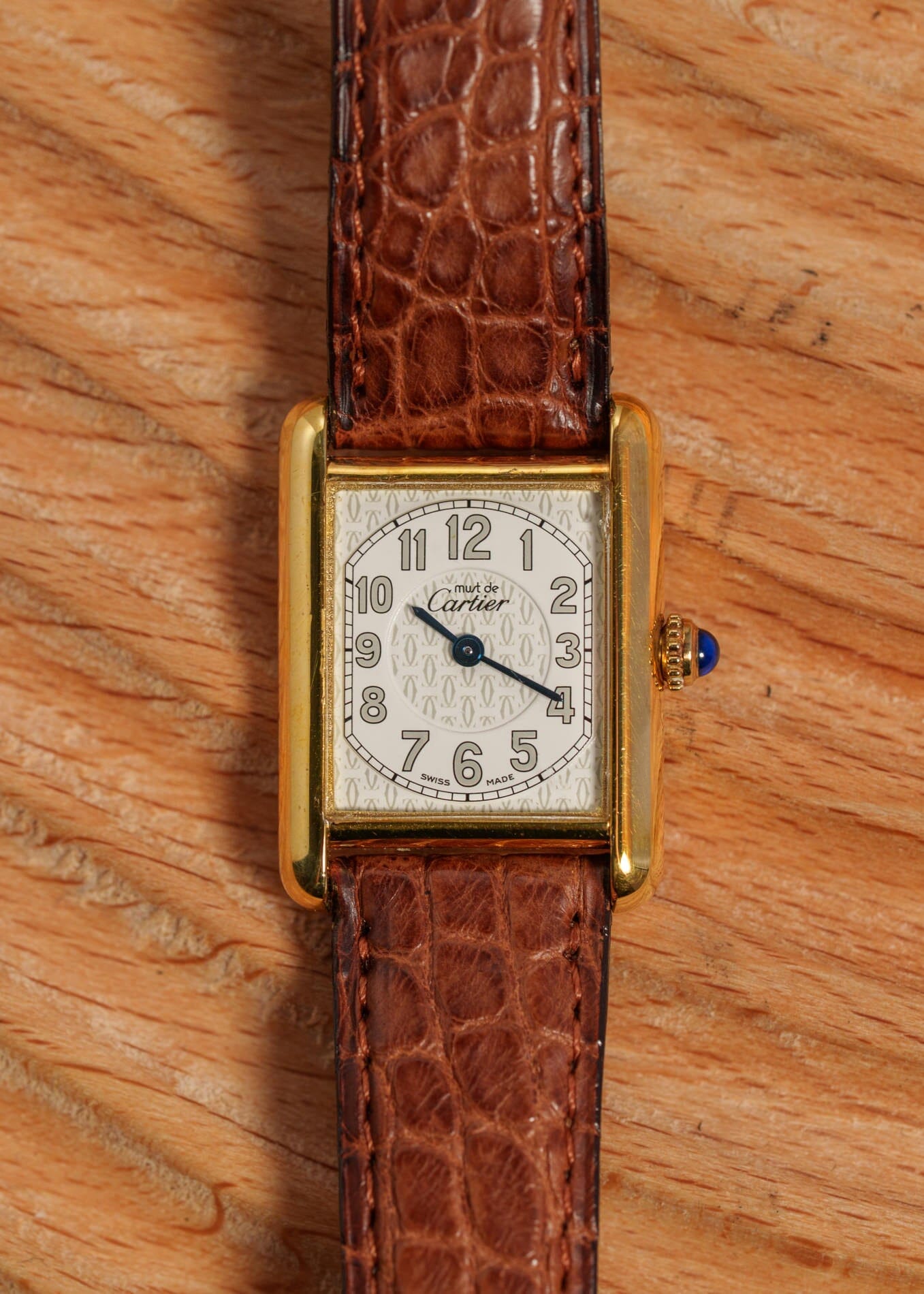 カルティエ マストタンク SM 2415 ビッグアラビア QZ 箱保証書付き Watch CARTIER