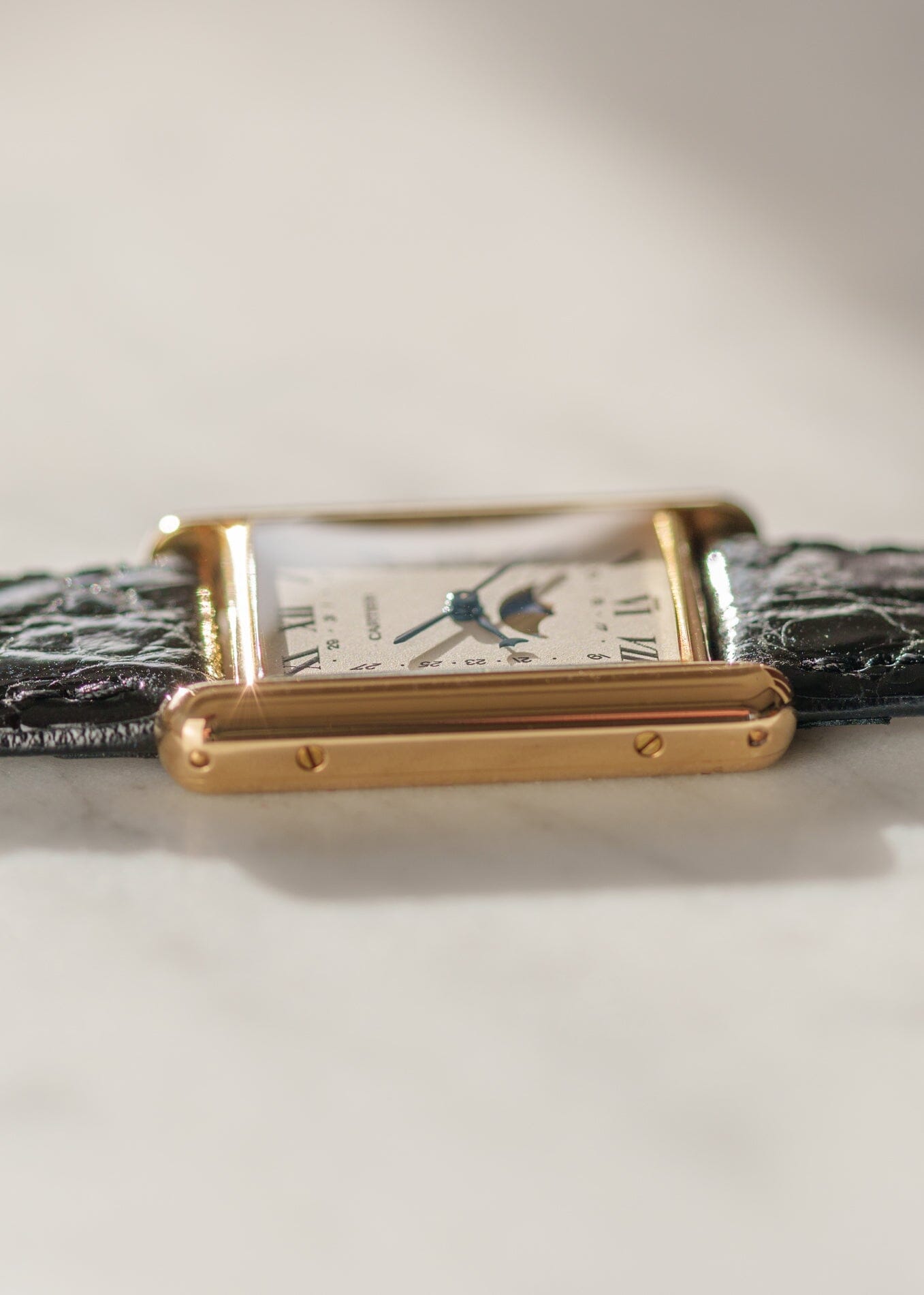 Cartier タンク ルイ カルティエ LM 81900 YG ムーンフェイズ Watch CARTIER