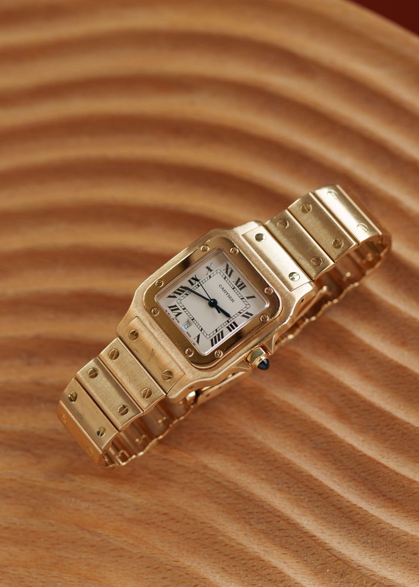 Cartier Santos Galbee LM 887901 YG with Service Paper Watch CARTIER