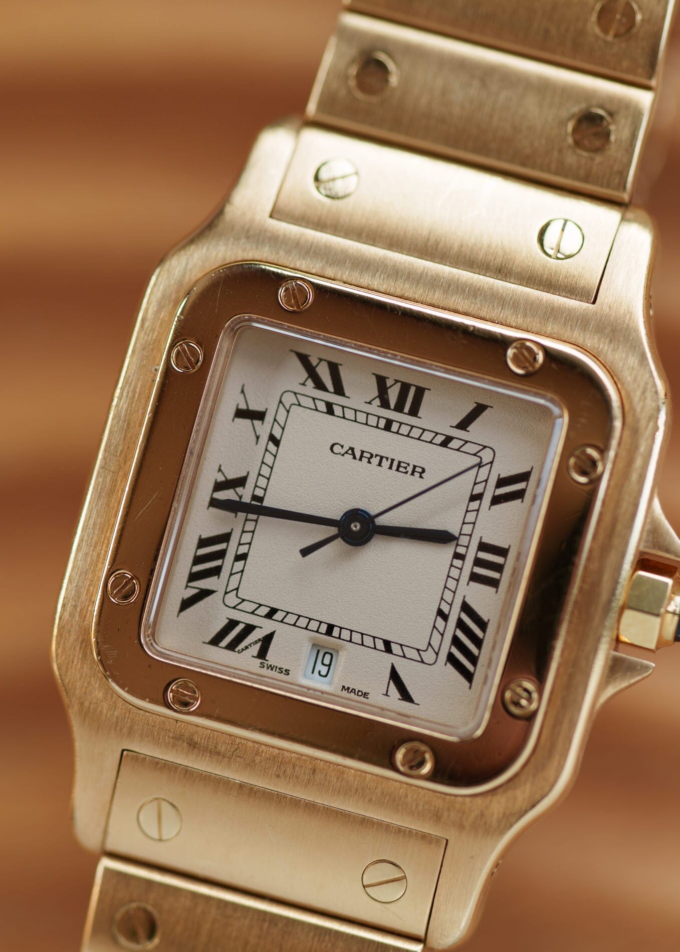 Cartier Santos Galbee LM 887901 YG with Service Paper Watch CARTIER