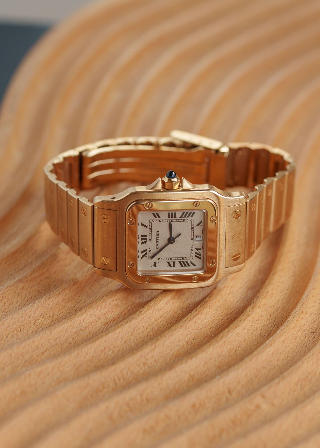 Cartier Santos Galbee LM 887901 YG with Service Paper Watch CARTIER