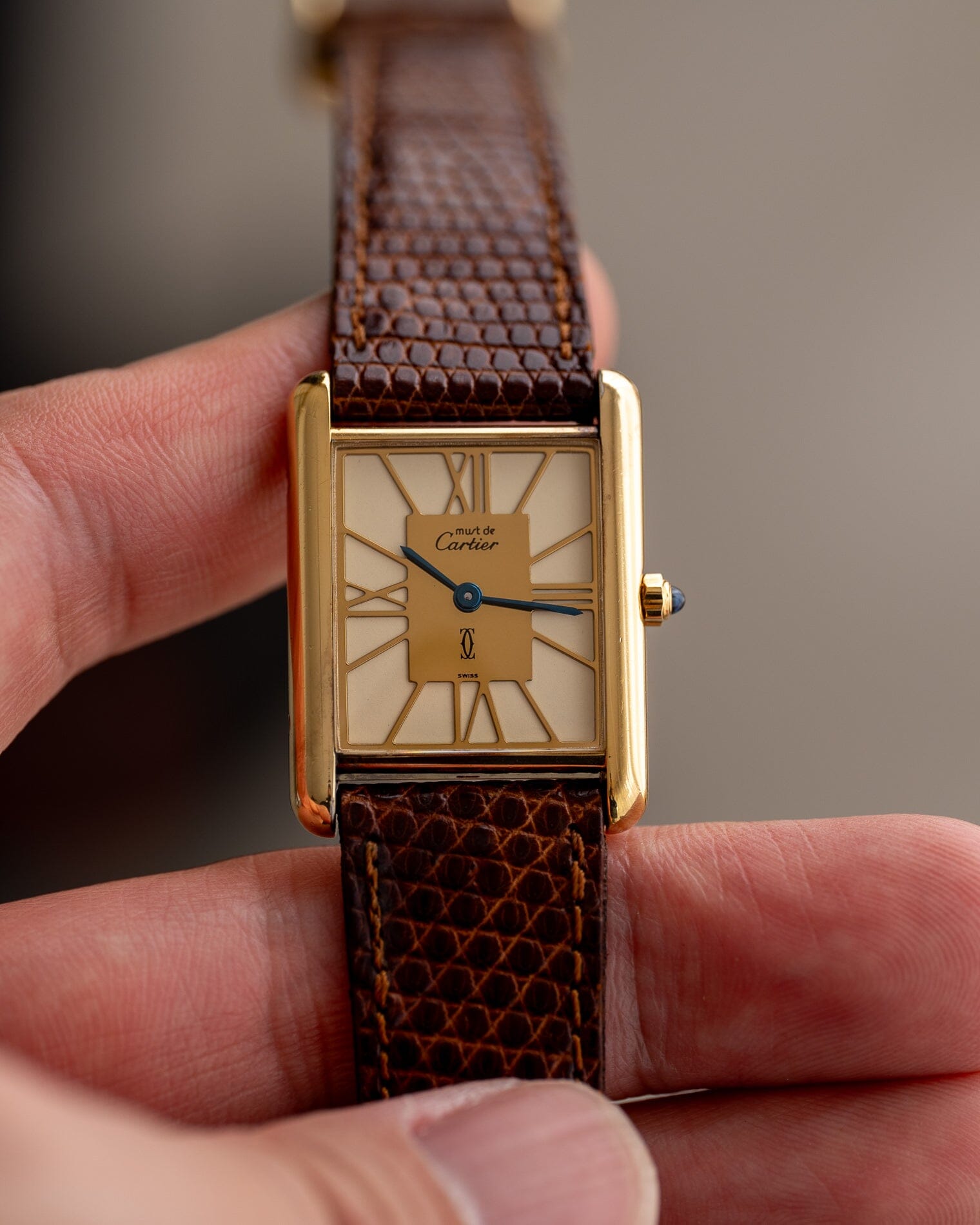must de Cartier Tank Big Roman Dial Watch CARTIER