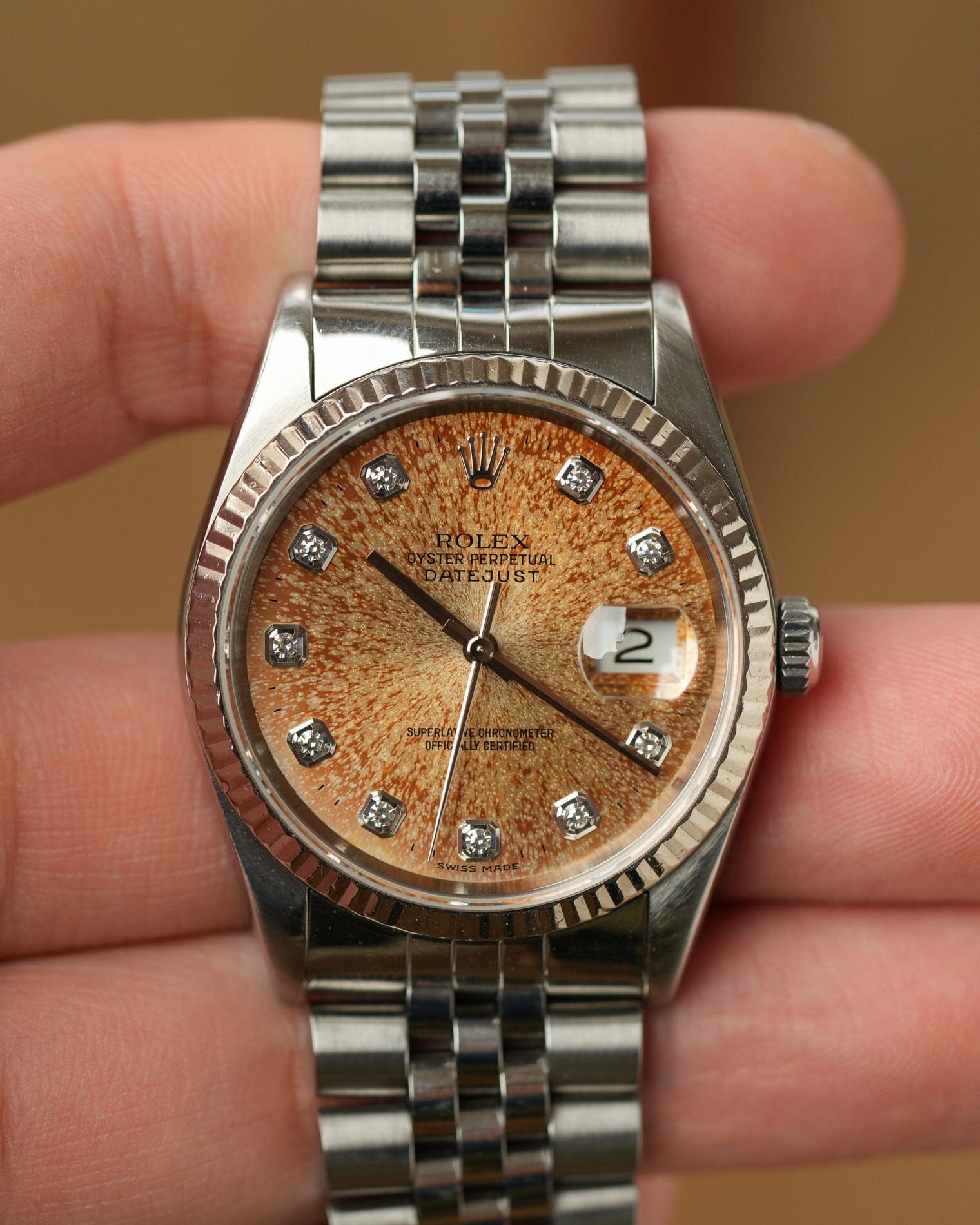 Rolex デイトジャスト 16234 パティナ ダイヤモンドダイアル 箱保証書付 Watch ROLEX