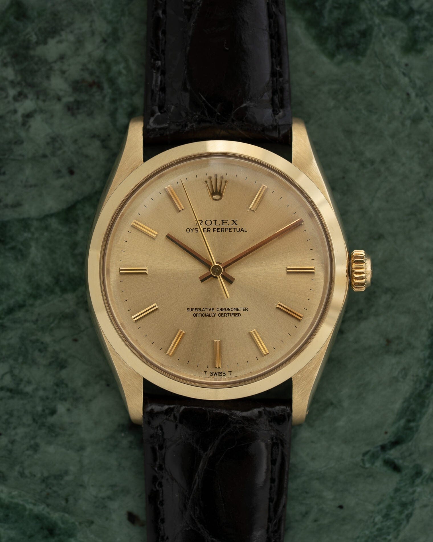 Rolex オイスターパーペチュアル 1002 YG シャンパンダイアル Watch ROLEX