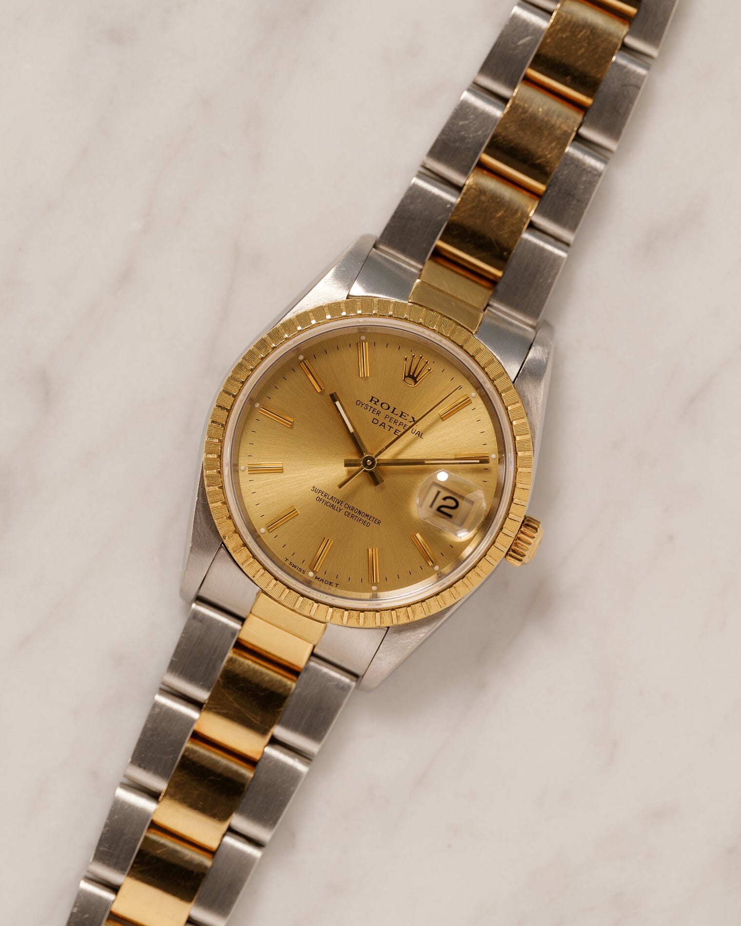 ロレックス オイスターパーペチュアルデイト 15203 SSxYG 箱保証書付き Watch ROLEX