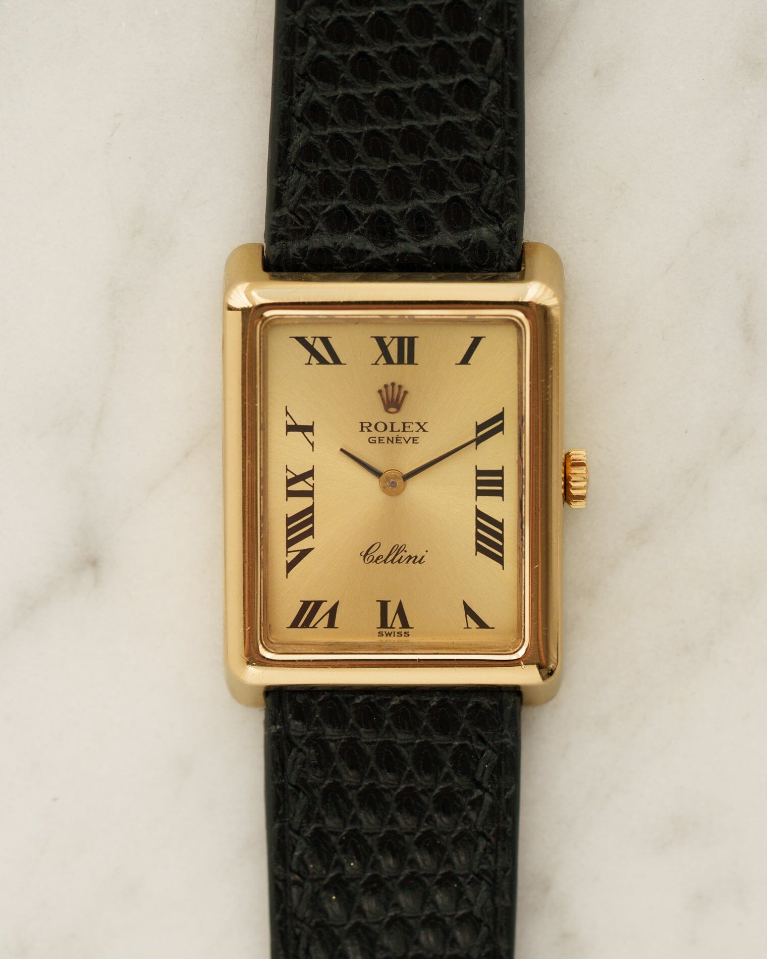 ロレックス チェリーニ 4103 レクタングル YG シャンパンローマンダイアル Watch ROLEX