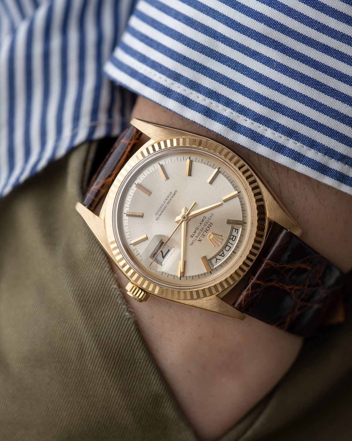ロレックス デイデイト 1803 YG シルバーダイアル Watch ROLEX