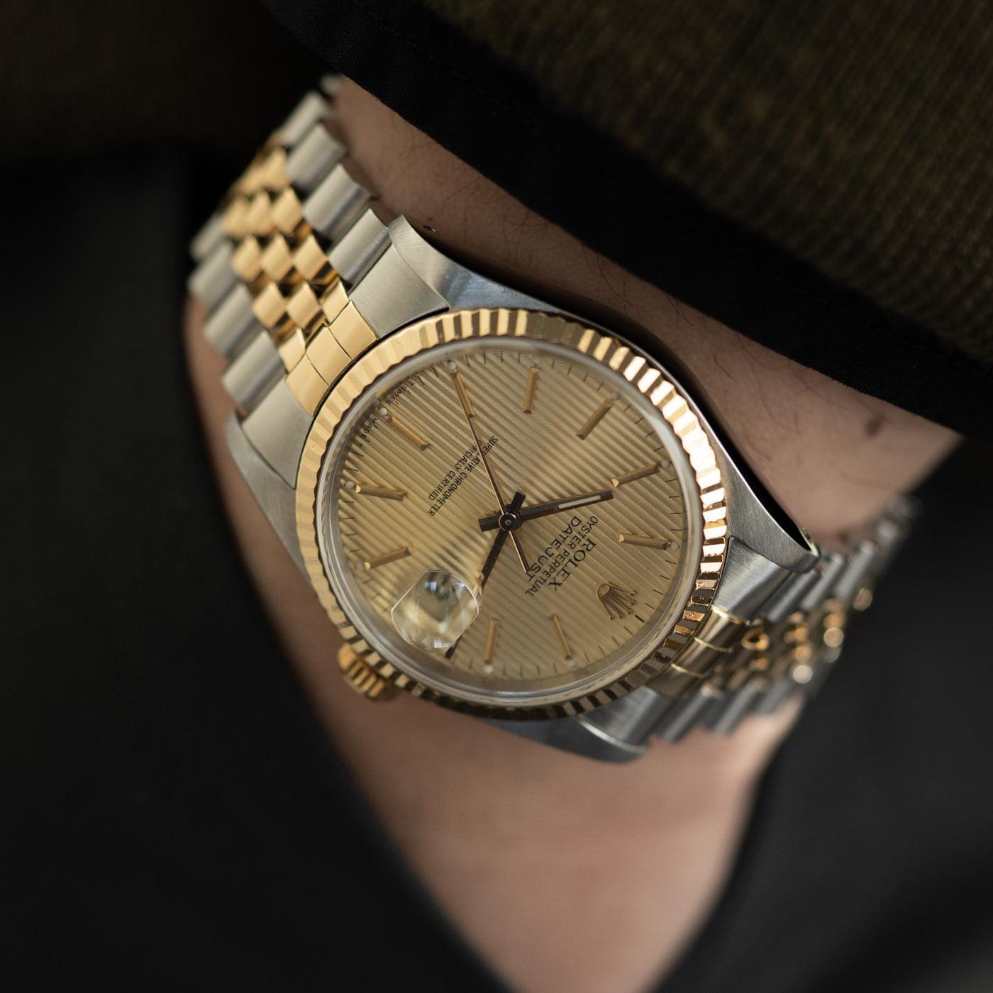ROLEX Oyster Perpetual Datejust 16233 Tapestry Dial - Arbitro