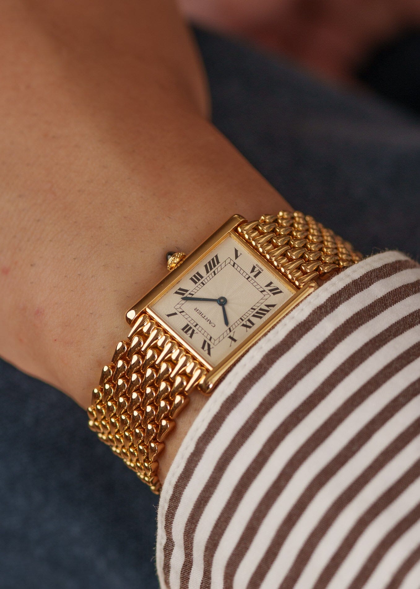 Cartier タンク ルイ カルティエ LM 16121 YG エクストラフラット 箱保証書付き Watch CARTIER 