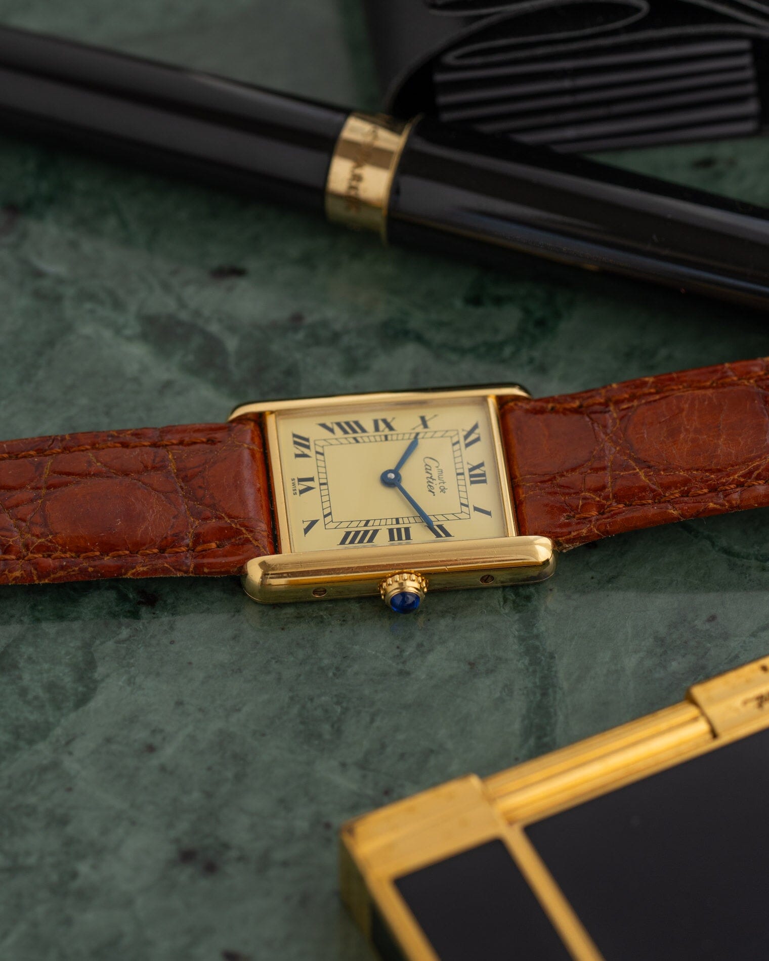 カルティエ マストタンク LM アイボリーローマン QZ Watch CARTIER 