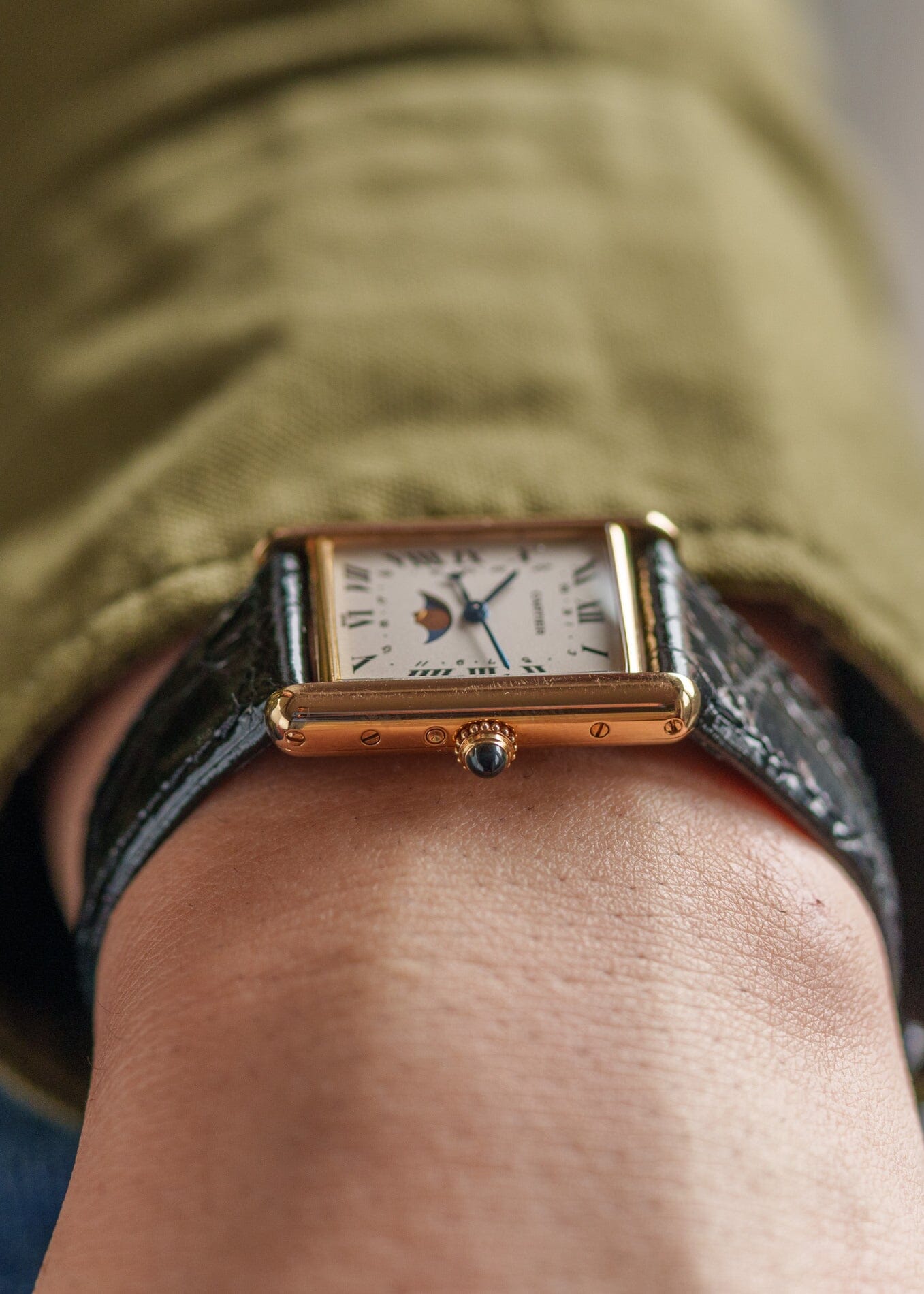 Cartier タンク ルイ カルティエ LM 81900 YG ムーンフェイズ Watch CARTIER 