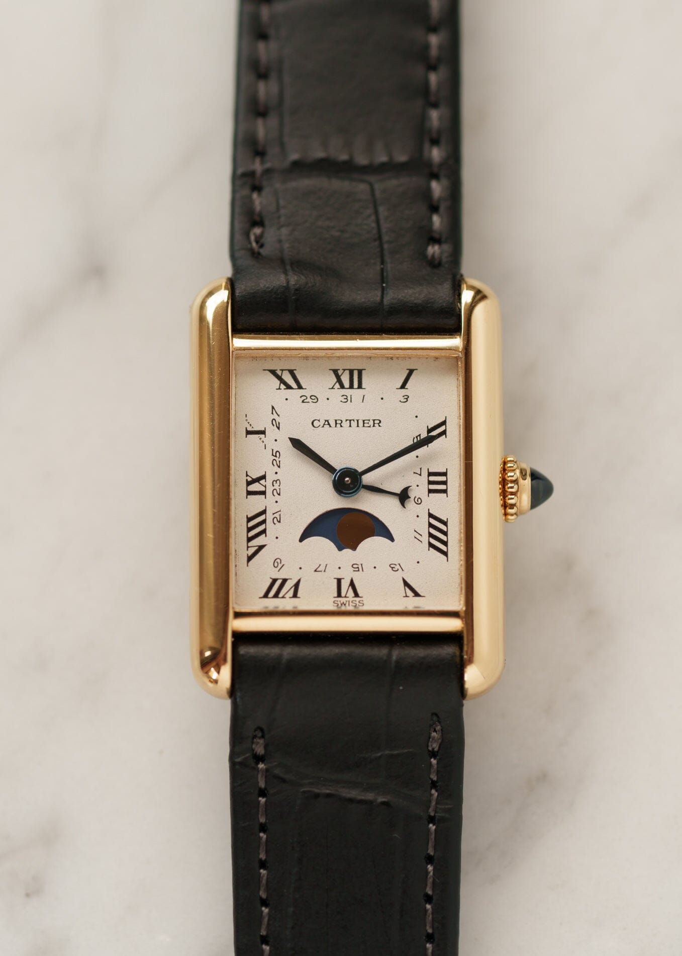Cartier タンク ルイ カルティエ SM 819003 YG ムーンフェイズ Watch CARTIER 