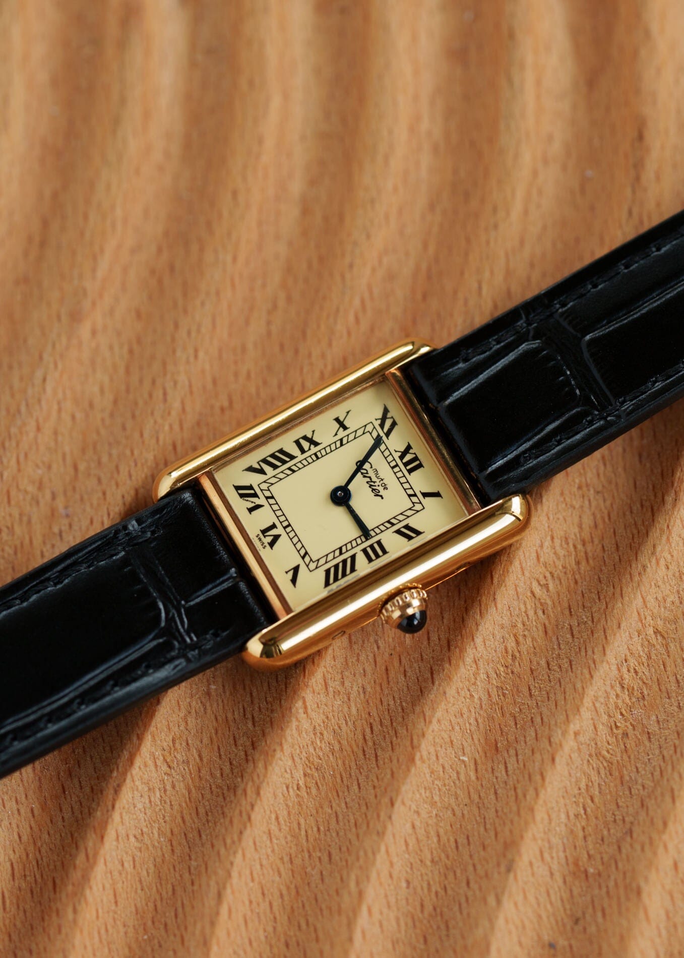 カルティエ マストタンク SM アイボリーローマン QZ Watch CARTIER 