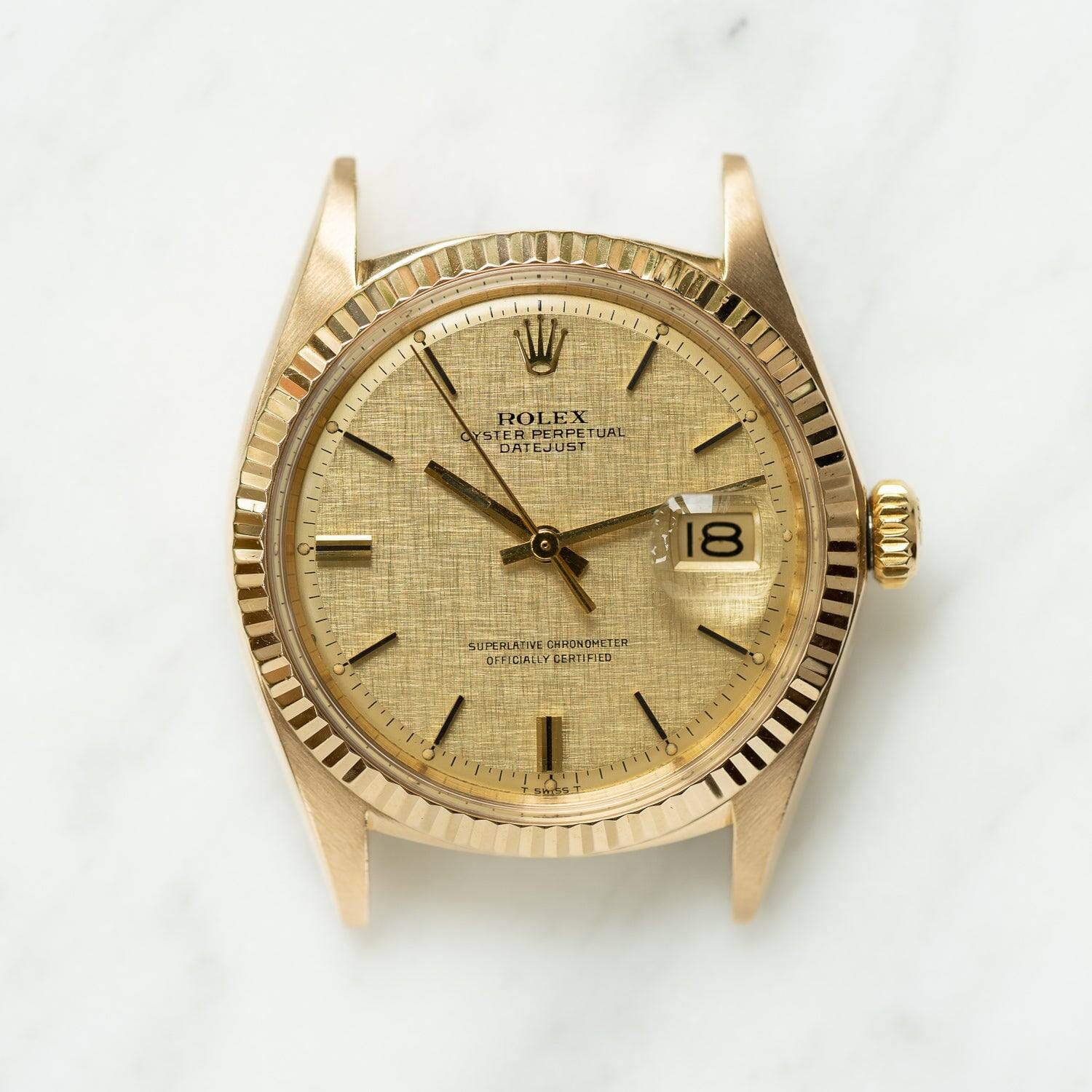 ROLEX Datejust 1601 YG Champagne Linen Dial - Arbitro